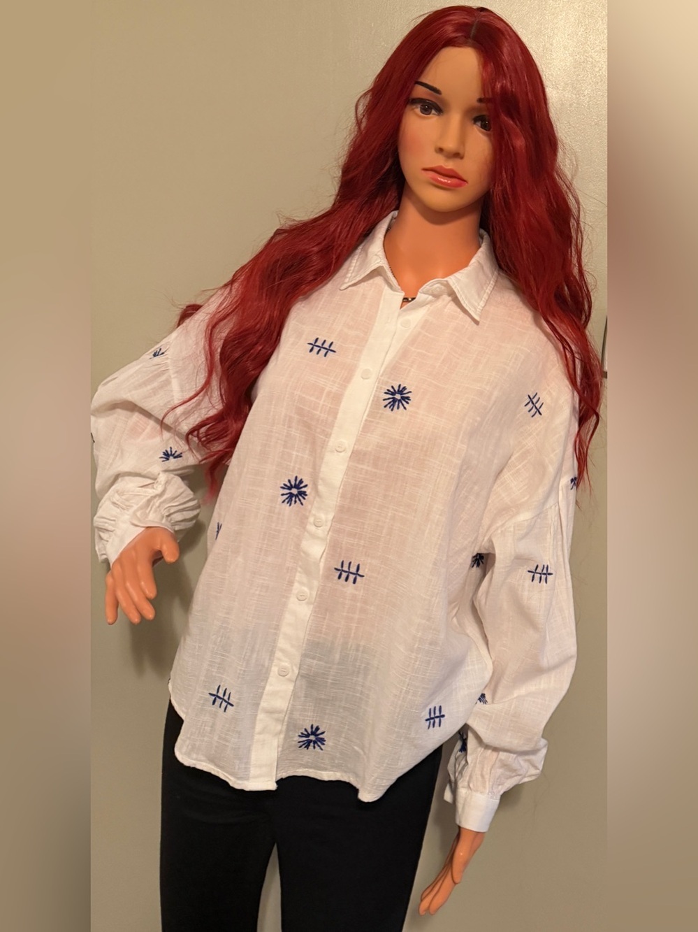 Charlior White Cotton Top - 100% Cotton Tag Visible